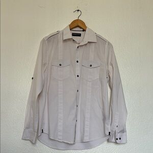 Kenneth Cole New York White Long Sleeve Tee Relaxed Fit